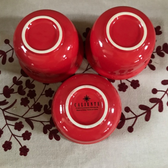 Caliente 3 Bowl Server with Stand Red and Bronze - Picture 4 of 7